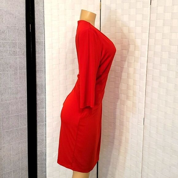 LARK&RO 3/4 OF SLEEVE INVISIBLE BACK ZIPPER CLOSURE WOMEN"S DRESS - Picture 5 of 14